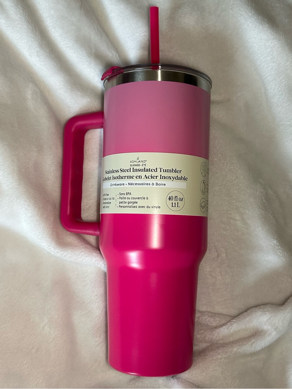 Ashland Summer/Été Collection Pink Two Tone Color Block Insulated Tumbler